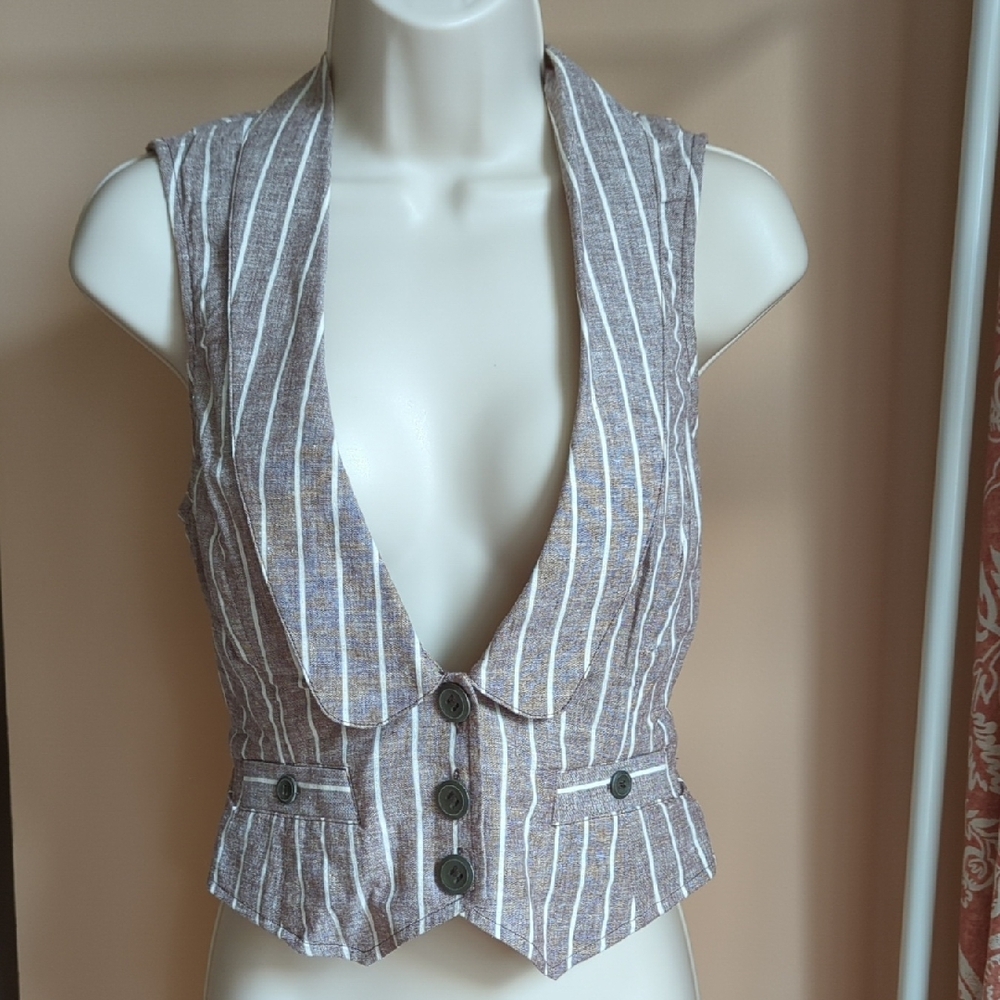Original Penguin Brown and White Striped Vest